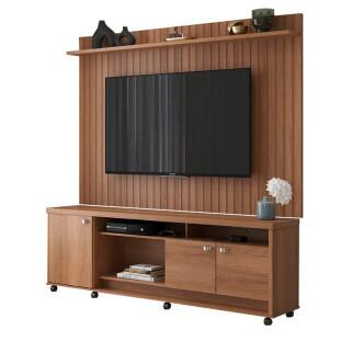 Rack com Painel Frisado 185cm Para TV 75 Dallas Lukaliam Jequitiba