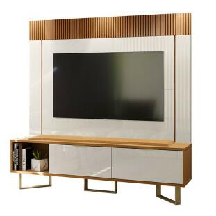 Rack Com Painel Para TV 70 Polegadas Sagary 1.8 EAX Móveis Tauari/Off White