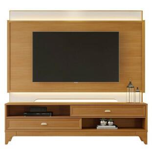 Rack com Painel Para TV 75 Polegadas 2.1 Koly EAX Móveis Tauari/Off White/Tauari