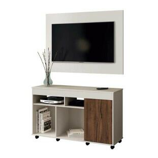 Rack com Painel Para TV 40 Vision EDN Off White/Naturale