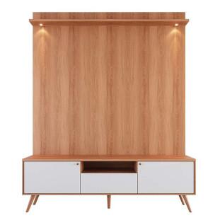 Rack Com Painel 183cm Para TV 70 Polegadas River 1.83 Lukaliam Jequitiba/Off White