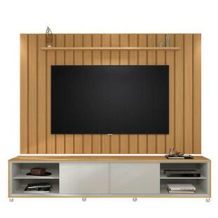 Rack Com Painel Ripado Brise TV 75 Polegadas 260cm Thor 2.6 EDN Freijo/Fendi