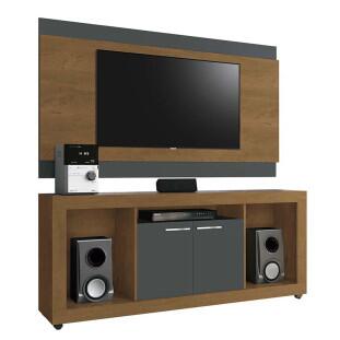 Rack Com Painel Para Sala TV 55 Pol Triton EDN Naturale/Grafite