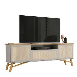 Rack Para Sala 1.8 Com Rattan TV 75 Pol Dante EAX Móveis Fendi/Freijo
