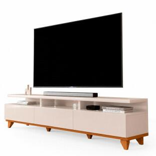Rack Para Sala 180cm Para TV 75¨ 3 Gavetas Gloss 1.8 EDN Off White