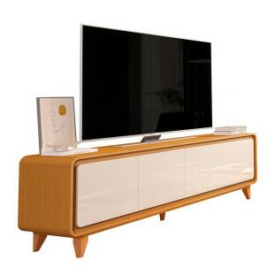 Rack Canto Arredondado 180cm Para TV 75¨ 4 Portas Liv 1.8 EDN Cedro/Off White