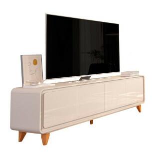 Rack Canto Arredondado 180cm Para TV 75¨ 4 Portas Liv 1.8 EDN Off White
