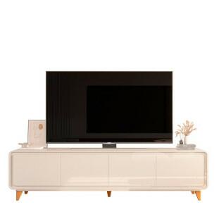 Rack Canto Arredondado 218cm Para TV 85¨ 4 Portas Liv 2.2 EDN Off White