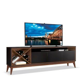 Rack Sala Para TV até 65 Polegadas Merlot 180 EDN Preto/Naturale