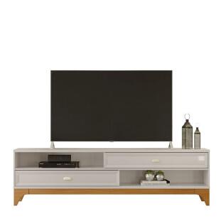 Rack Para TV 65 Polegadas 180cm Michigan Lukaliam Off White/Tauari
