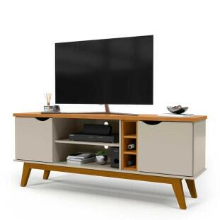 Rack Para TV Sala 65 Polegadas 160cm Prism 1.6 Patrimar Off White/Cinamomo