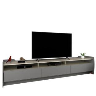 Rack Para Sala TV 75 Polegadas 220cm Sublime 2.2 Gelius Cinza/Off White