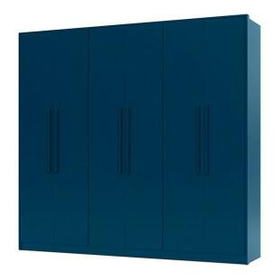 Guarda Roupa Casal 6 Portas 2.5 Alpha Gelius Azul Acetinado