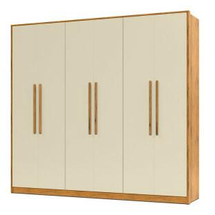 Guarda Roupa Casal 6 Portas 2.5 Alpha Gelius Madeirado/Off White