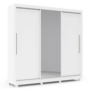Guarda Roupa Casal Grande Espelhado 3 Portas Imperial Gelius Branco