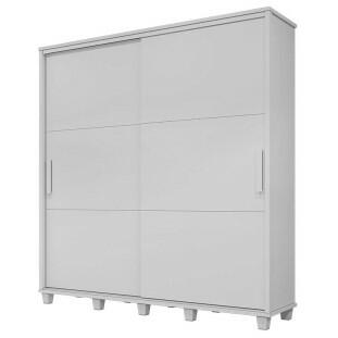 Guarda Roupa Casal 228cm Portas de Correr Monte Carlo RV Móveis Branco