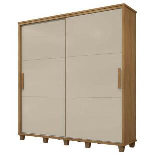 Guarda Roupa Casal 228cm Portas de Correr Monte Carlo RV Móveis Cinamomo/Off White