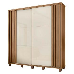 Guarda Roupa Casal 228cm Portas de Correr Monte Carlo RV Móveis Cinamomo Riapado/Off White