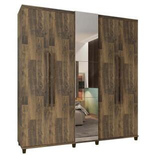 Guarda Roupa Com Espelho 5 Portas 228cm Munique RV Móveis Amadeirado
