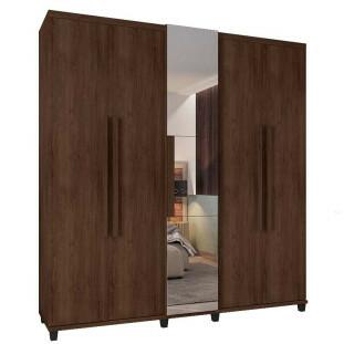 Guarda Roupa Com Espelho 5 Portas 228cm Munique RV Móveis Noce
