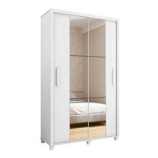 Guarda Roupa 136cm Solteiro 2 Portas Correr Com Espelho Suécia RV Móveis Branco