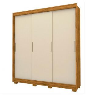 Guarda Roupa Solteiro 3 Portas Correr Viena Gelius Madeirado/Off White