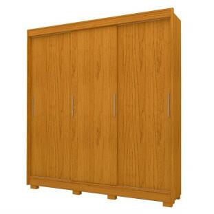 Guarda Roupa Solteiro 169cm 3 Portas Correr Viena Gelius Naturale