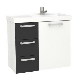 Gabinete Para Banheiro Aço Ameixa 60 Cozimax Branco/Preto