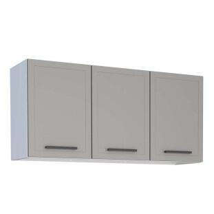 Armário Aéreo de Cozinha Aço 3 Portas Juno/Apolo 120 Cozimax Cinza Argila