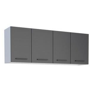 Armário Aéreo de Cozinha Aço 4 Portas Juno/Apolo 150 Cozimax Preto