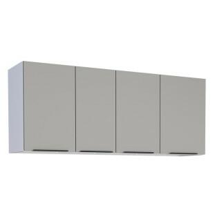 Armário Aéreo de Cozinha Aço 4 Portas Júpiter 140 Cozimax Cinza Argila