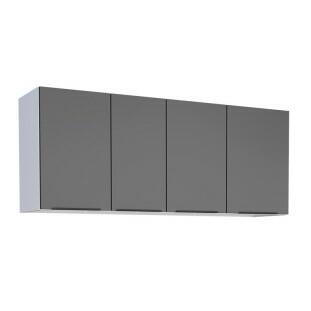 Armário Aéreo de Cozinha Aço 4 Portas Júpiter 140 Cozimax Preto