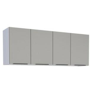 Armário Aéreo de Cozinha Aço 4 Portas Júpiter 150 Cozimax Cinza Argila