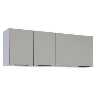 Armário Aéreo de Cozinha Aço 4 Portas Júpiter 160 Cozimax Cinza Argila