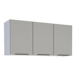 Armário Aéreo de Cozinha Aço 3 Portas Júpiter 120 Cozimax Cinza Argila