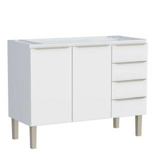 Gabinete de Aço Para Pia 120cm 2 Portas 4 Gavetas Flora Cozimax Branco