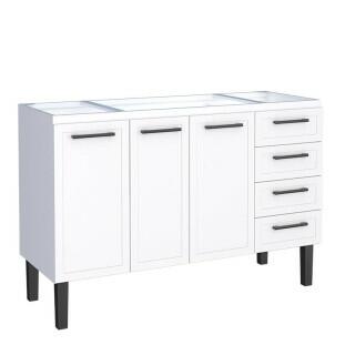 Gabinete de Aço Para Pia 140cm 3 Portas Juno/Apolo 4 Gavetas Cozimax Branco