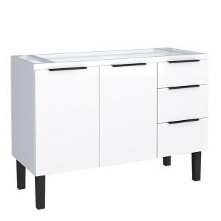 Gabinete de Aço Para Pia 120cm 2 Portas 3 Gavetas Júpiter Cozimax Branco