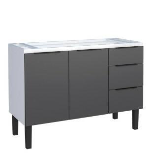 Gabinete de Aço Para Pia 120cm 2 Portas 3 Gavetas Júpiter Cozimax Preto