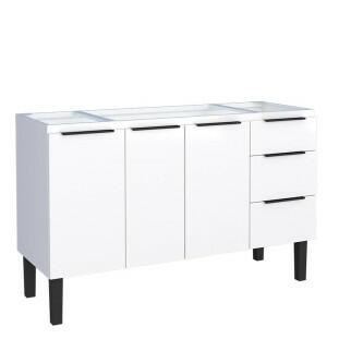 Gabinete de Aço Para Pia 140cm 3 Portas 3 Gavetas Júpiter Cozimax Branco