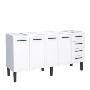 Gabinete de Aço Para Pia 180cm 4 Portas Juno/Apolo 4 Gavetas Cozimax Branco