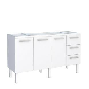 Gabinete de Aço Para Pia de 160cm Vênus 3 Gavetas Cozimax Branco