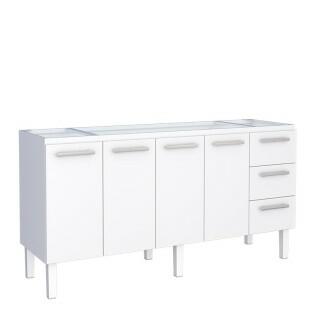Gabinete de Aço Para Pia de 180cm Vênus 3 Gavetas Cozimax Branco