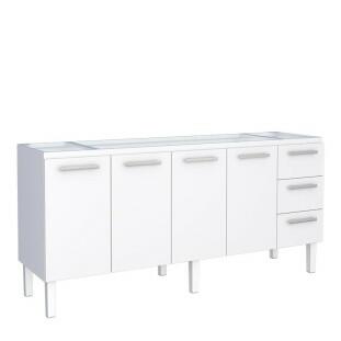 Gabinete de Aço Para Pia de 200cm Vênus 3 Gavetas Cozimax Branco