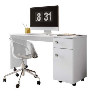 Escrivaninha Mesa Notebook Escritório Quarto 136cm Malta Lukaliam Branco