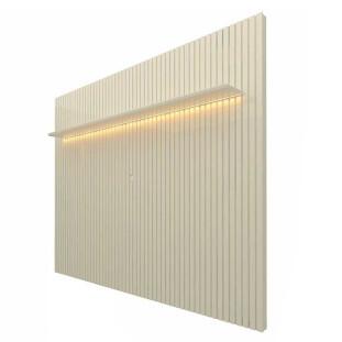 Painel Ripado 230x250 Com LED Para TV 85 Polegadas Nobre Gelius Off White
