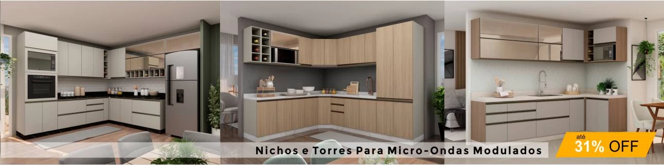 Nichos e Torres Para Micro-Ondas Cozinha Modulada Gold
