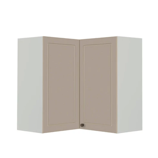 Módulo Armário Aéreo Canto L 88x76x34cm 100% MDF Cozinha Provence Robel Branco/Fendi Matte