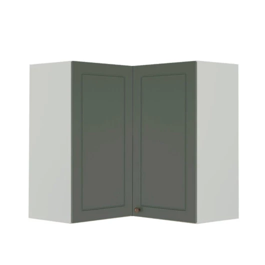 Módulo Armário Aéreo Canto L 88x76x34cm 100% MDF Cozinha Provence Robel Branco/Salvia Matte