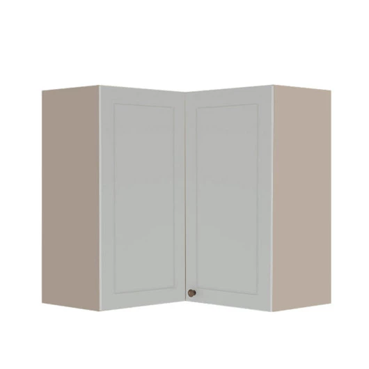 Módulo Armário Aéreo Canto L 88x76x34cm 100% MDF Cozinha Provence Robel Fendi/Branco Matte